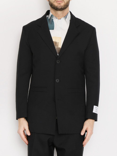 Пиджак прямого кроя с карманами  - МодельОбщийВид1