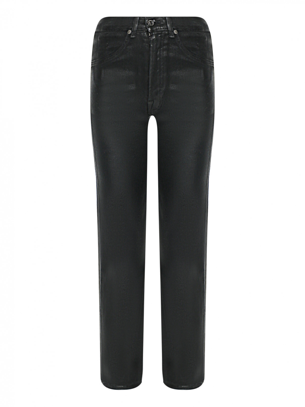 Укороченные джинсы с карманами 7 For All Mankind  –  Общий вид  – Цвет:  Черный
