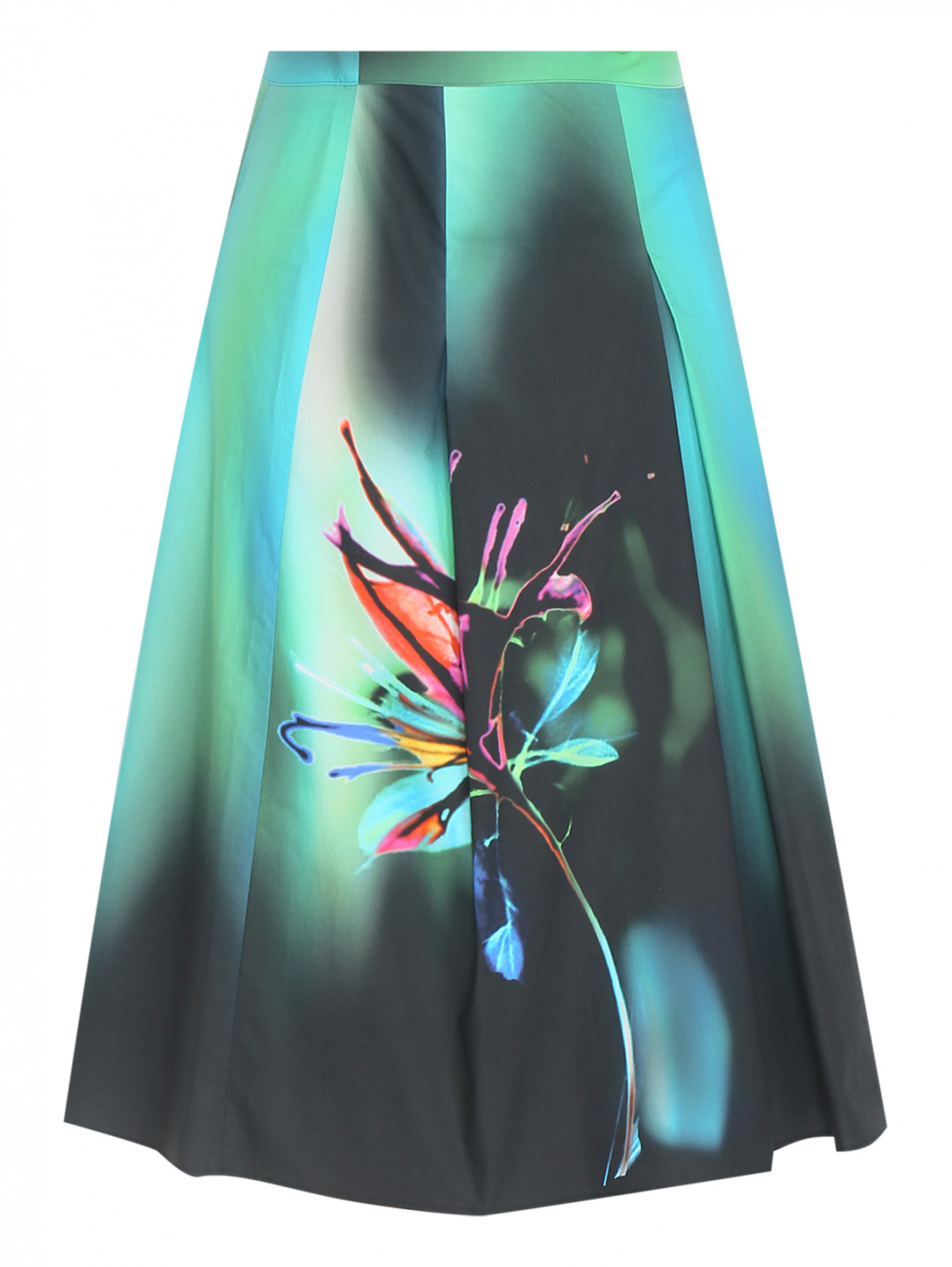 Юбка из хлопка с узором Marina Rinaldi  –  Общий вид  – Цвет:  Узор