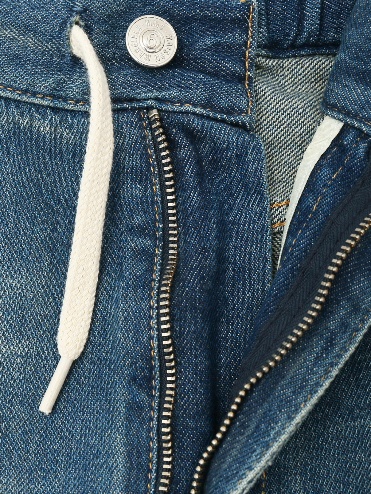 Широкие джинсы на завязках MM6  –  Деталь1  – Цвет:  Синий