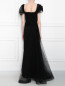 Платье макси с корсетом , пышной юбкой и вышивкой бисером по всему изделию Gaby Charbachi  –  МодельВерхНиз1