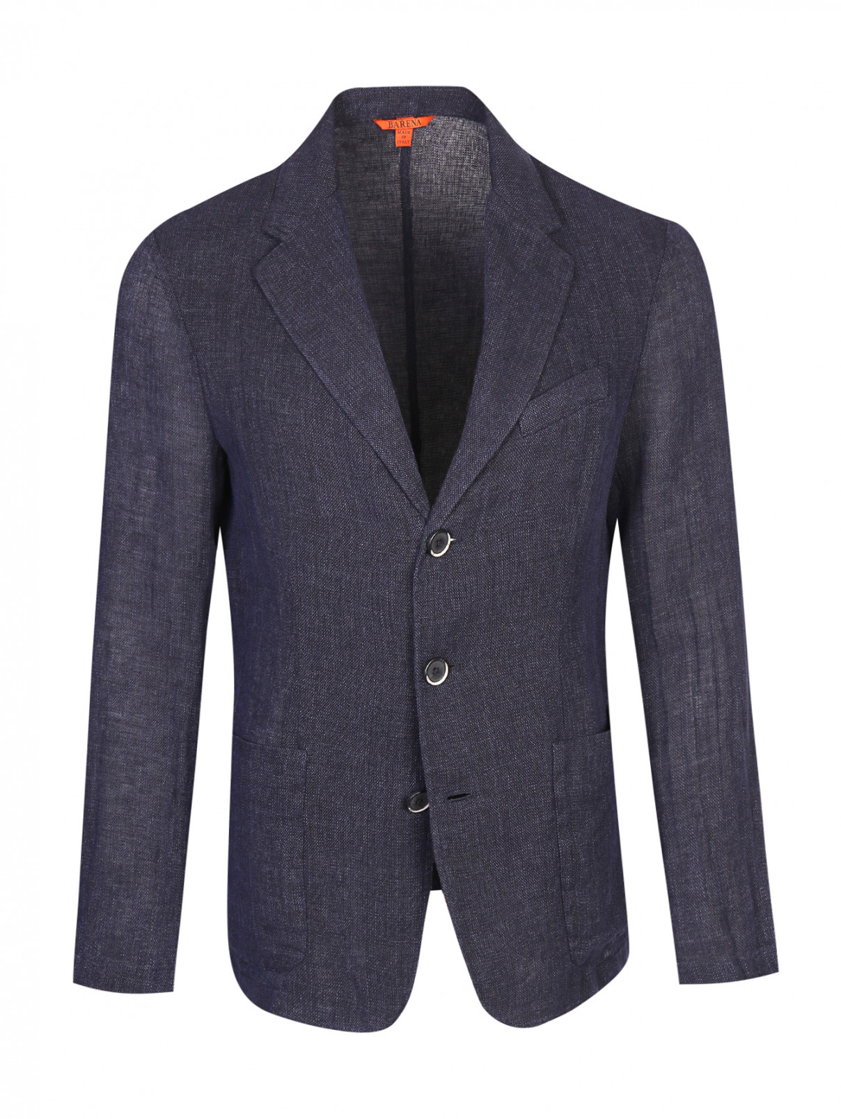 Пиджак однобортный из льна Barena  –  Общий вид  – Цвет:  Серый