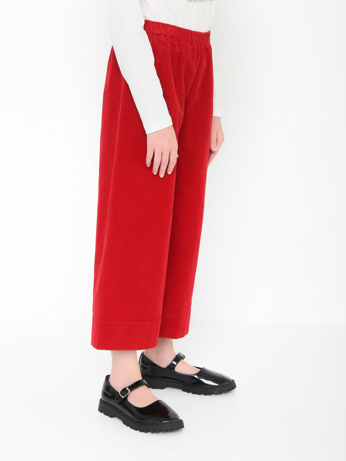 Вельветовые брюки на резинке Il Gufo  –  МодельВерхНиз  – Цвет:  Красный