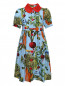 Платье из хлопка с узором и кружевной отделкой Dolce & Gabbana  –  Общий вид