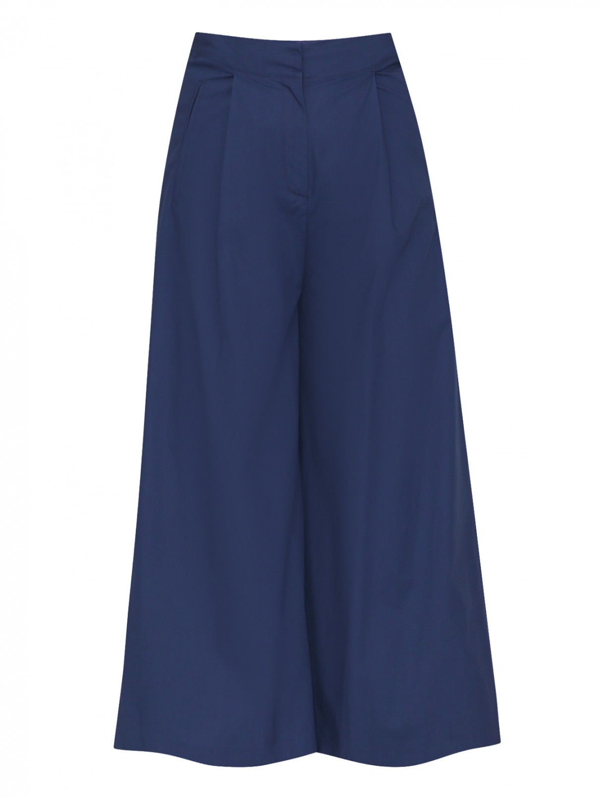 Укороченные брюки из хлопка с карманами Etro  –  Общий вид  – Цвет:  Синий