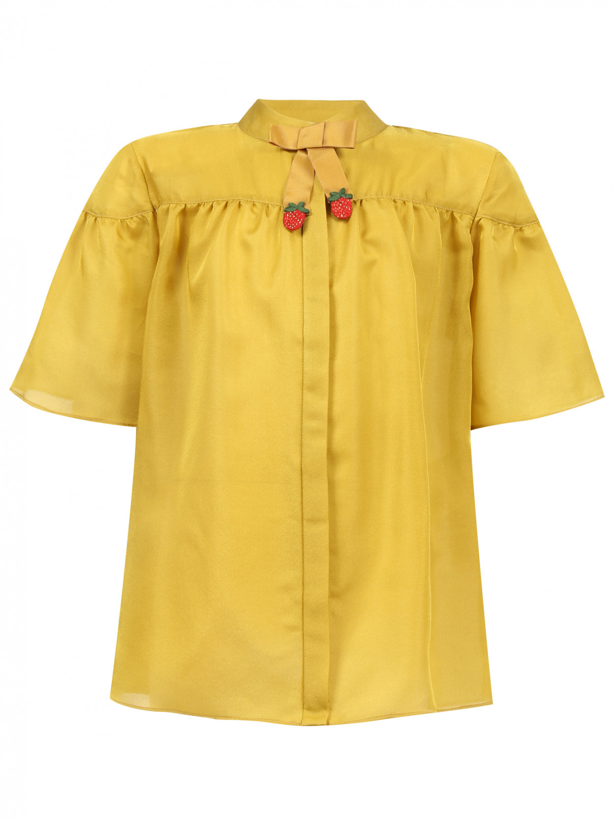 Блуза с декоративными элементами Gucci  –  Общий вид  – Цвет:  Золотой