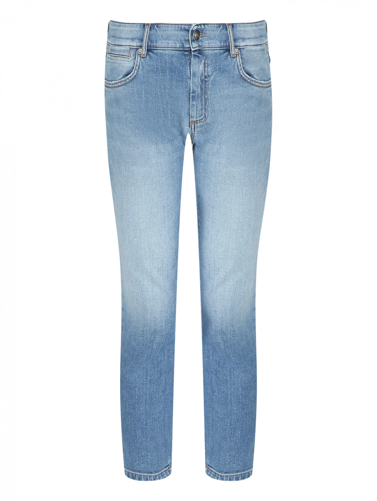 Укороченные джинсы из хлопка Sportmax  –  Общий вид  – Цвет:  Синий