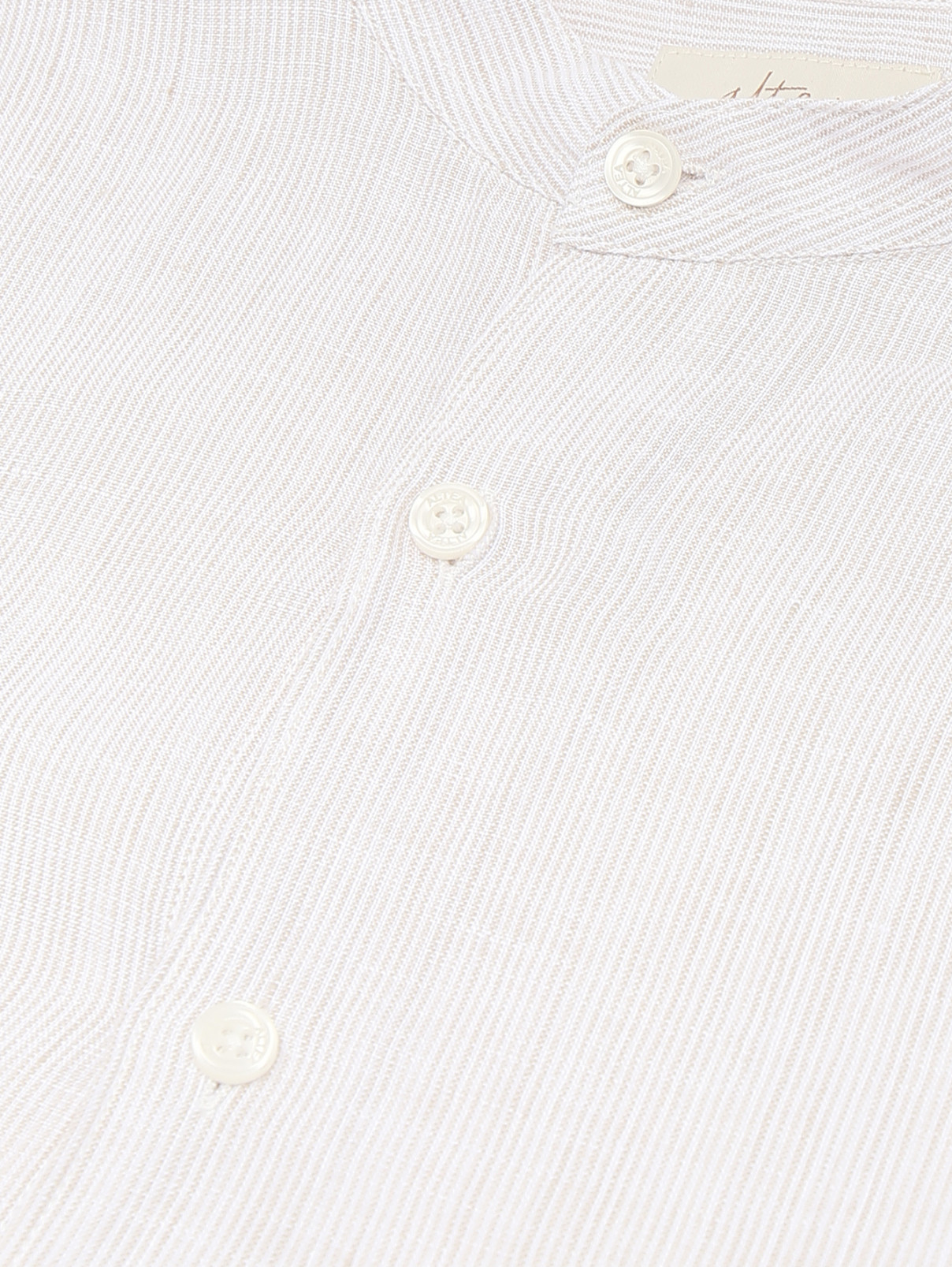 Рубашка из льна с узором полоска Altea  –  Деталь1  – Цвет:  Бежевый