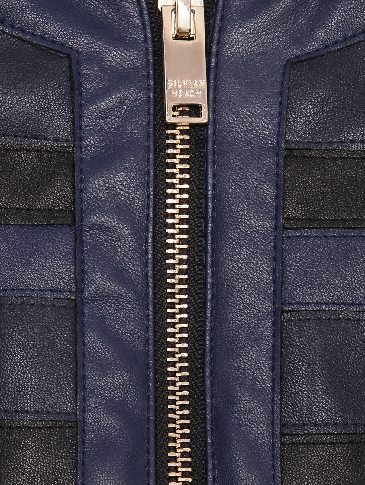 Куртка комбинированная на молнии SILVIAN HEACH  –  Деталь  – Цвет:  Синий
