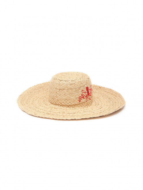 Шляпа из соломы с вышивкой - Обтравка1