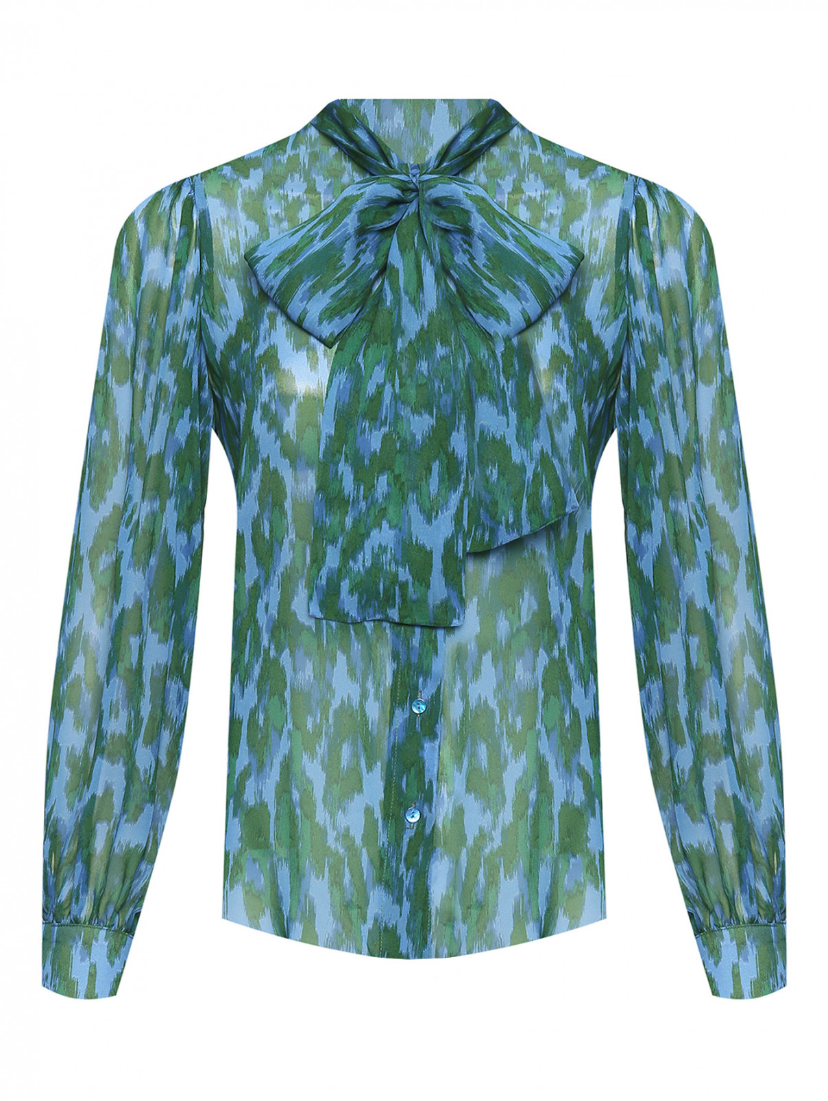 Полупрозрачная блуза с бантом Shade  –  Общий вид  – Цвет:  Узор