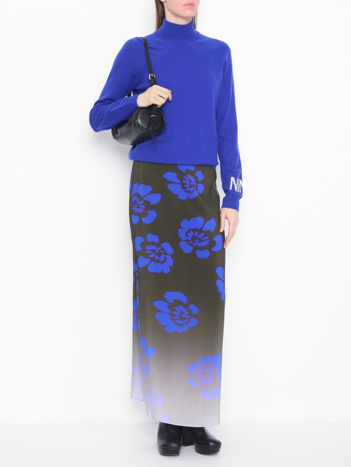 Однотонный джемпер из кашемира Nina Ricci  –  МодельОбщийВид  – Цвет:  Синий