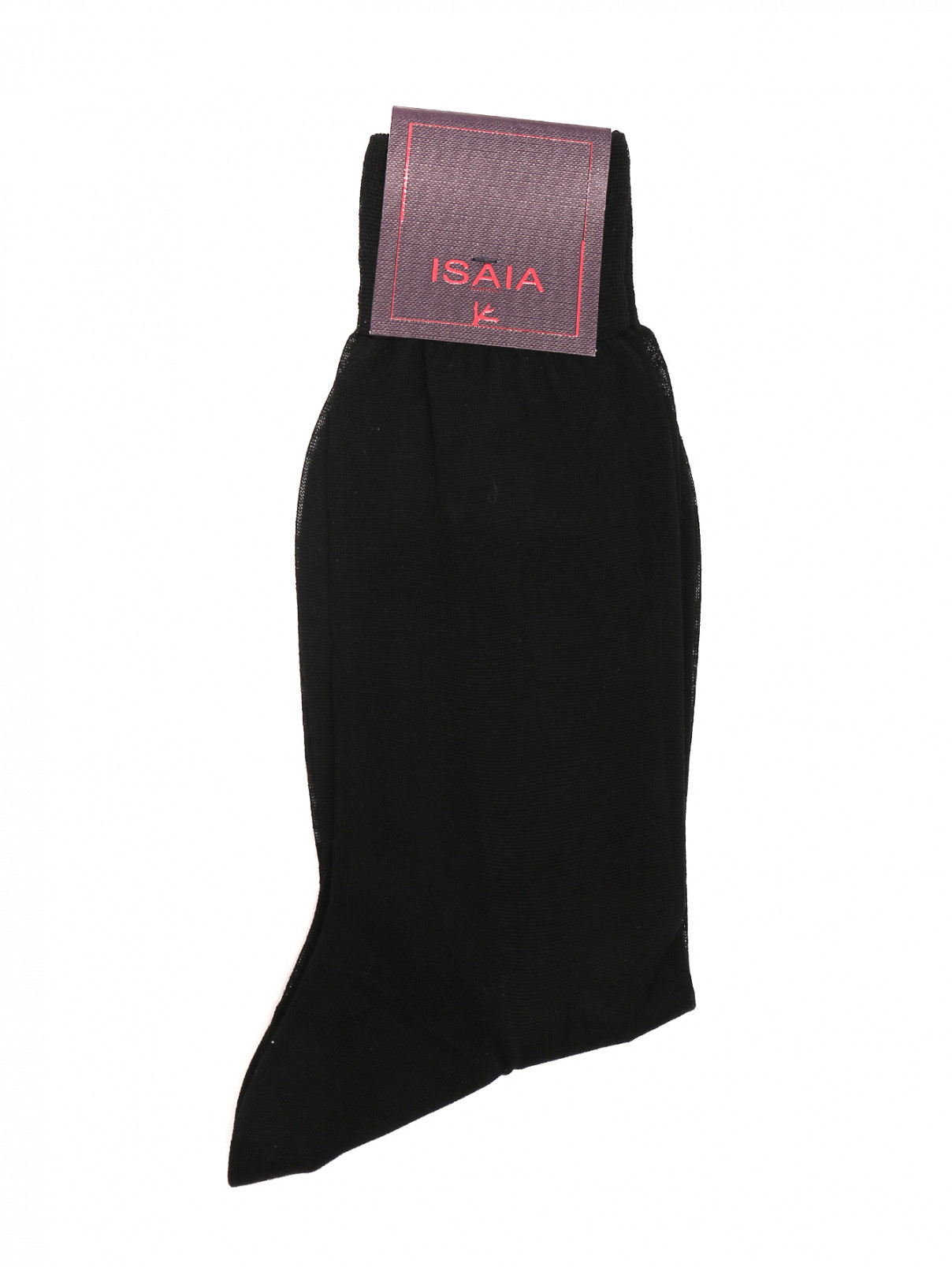 Носки из хлопка с принтом Isaia  –  Общий вид  – Цвет:  Черный
