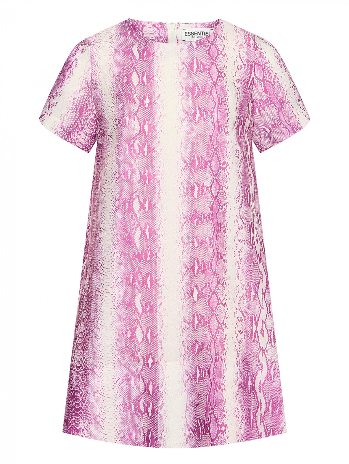 Платье-мини со змеиным принтом Essentiel Antwerp  –  Общий вид  – Цвет:  Белый