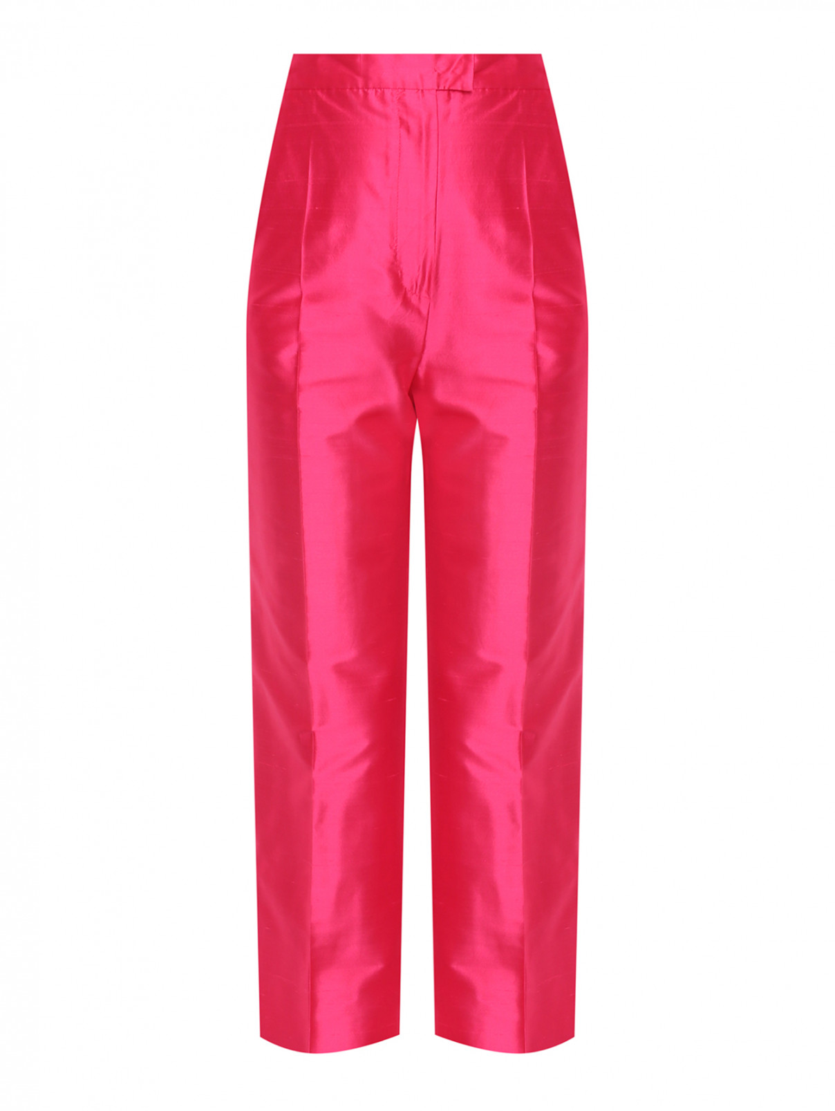 Укороченные брюки из шелка Max Mara  –  Общий вид  – Цвет:  Розовый