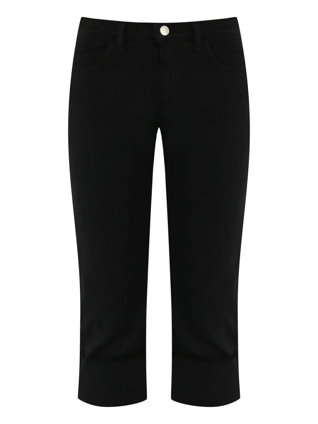 Укороченные джинсы с подворотами Emporio Armani  –  Общий вид  – Цвет:  Черный
