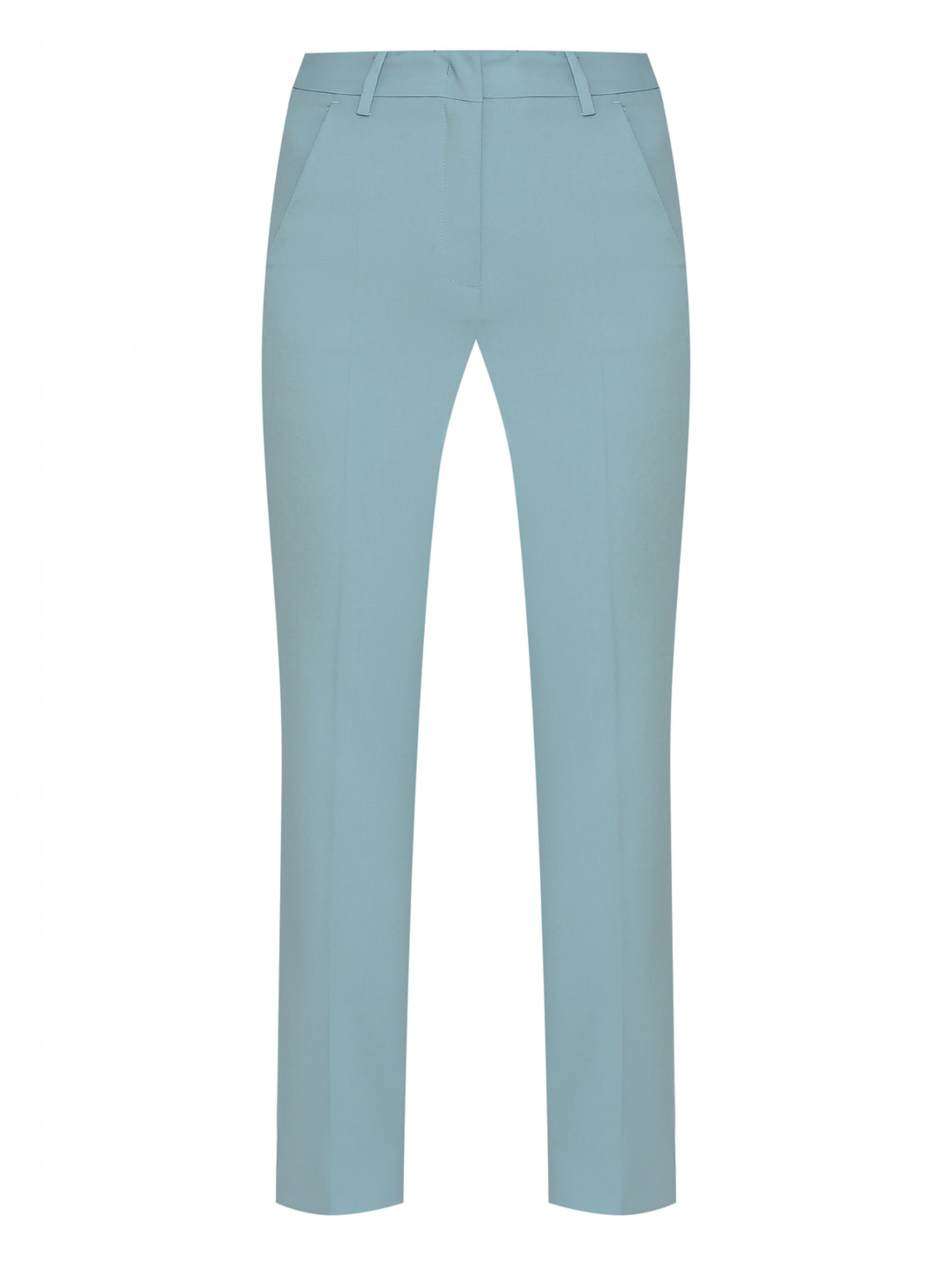 Укороченные брюки из шерсти Weekend Max Mara  –  Общий вид  – Цвет:  Зеленый