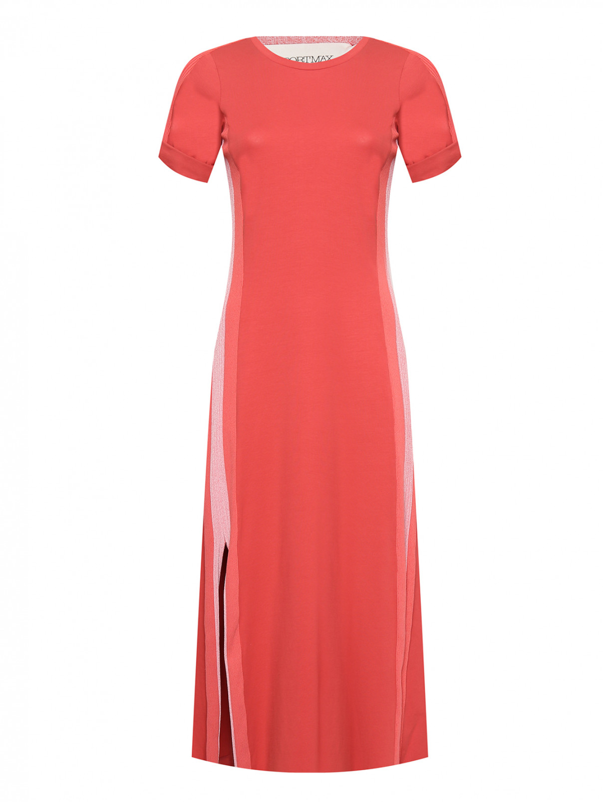 Трикотажное платье с разрезами Sportmax  –  Общий вид  – Цвет:  Розовый