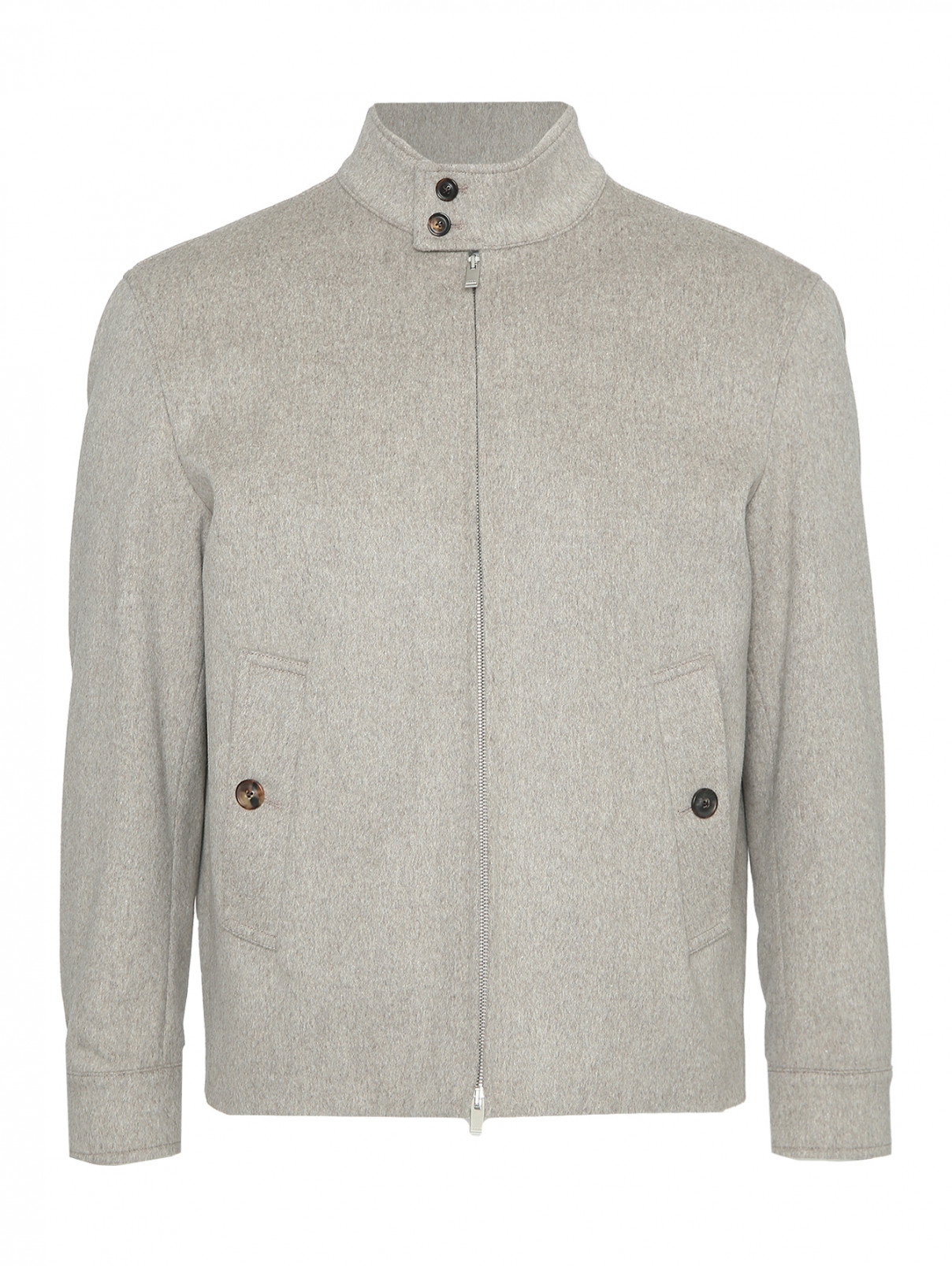 Куртка из шерсти на молнии LARDINI  –  Общий вид  – Цвет:  Серый