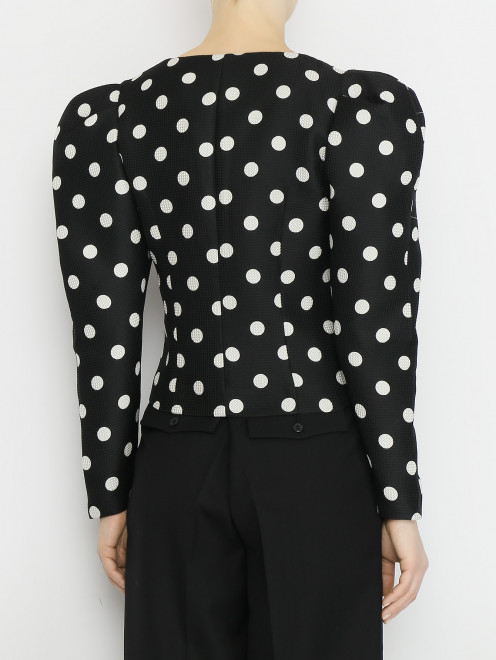 Блуза с узором горох и объемными рукавами - МодельВерхНиз1