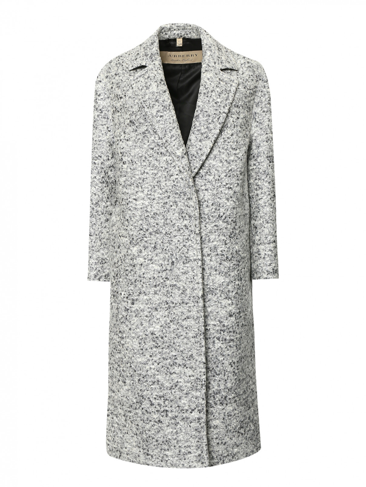 Пальто из кашемира и шерсти с покрытием Burberry  –  Общий вид  – Цвет:  Серый