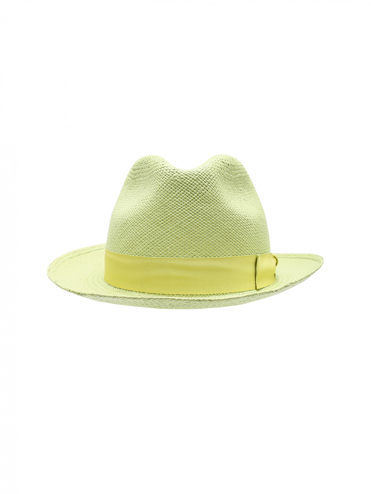 Шляпа из соломы с лентой Borsalino  –  Общий вид  – Цвет:  Зеленый