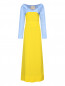 Платье-макси из смешанного шелка с контрастной вставкой Erika Cavallini  –  Общий вид