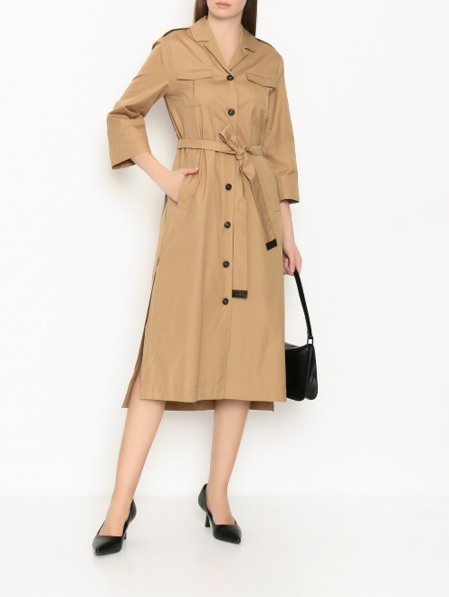 Однотонное платье из хлопка Max Mara - МодельОбщийВид