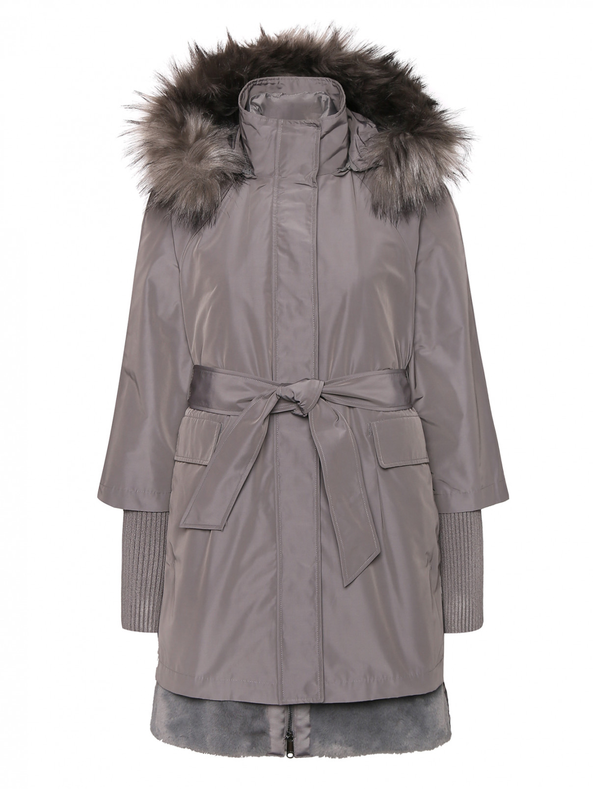 Пальто с отстегивающейся подкладкой Max&Co  –  Общий вид  – Цвет:  Серый