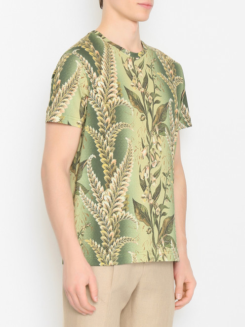 Футболка из хлопка с узором Etro - МодельВерхНиз
