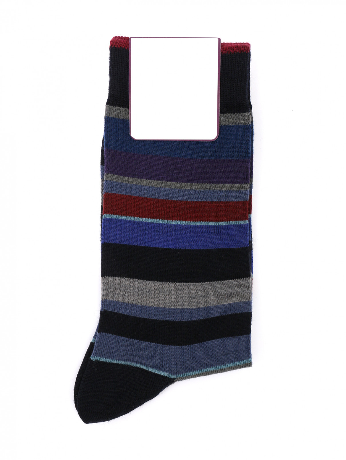 Носки из тонкой шерсти с узором "полоска" Gallo  –  Общий вид  – Цвет:  Узор