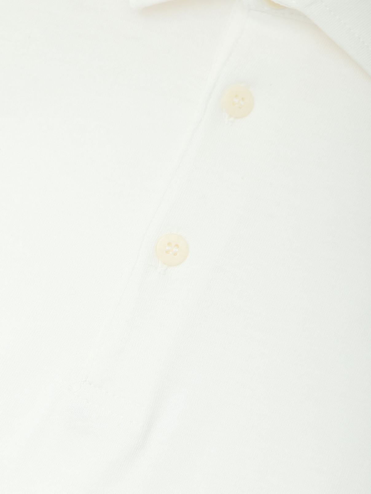 Однотонное поло с длинным рукавом Il Gufo  –  Деталь1  – Цвет:  Белый