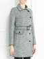Пальто с узором и контрастной отделкой Yves Salomon  –  Модель Верх-Низ