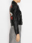 Кожаная куртка на молнии с принтом Moschino  –  МодельВерхНиз2