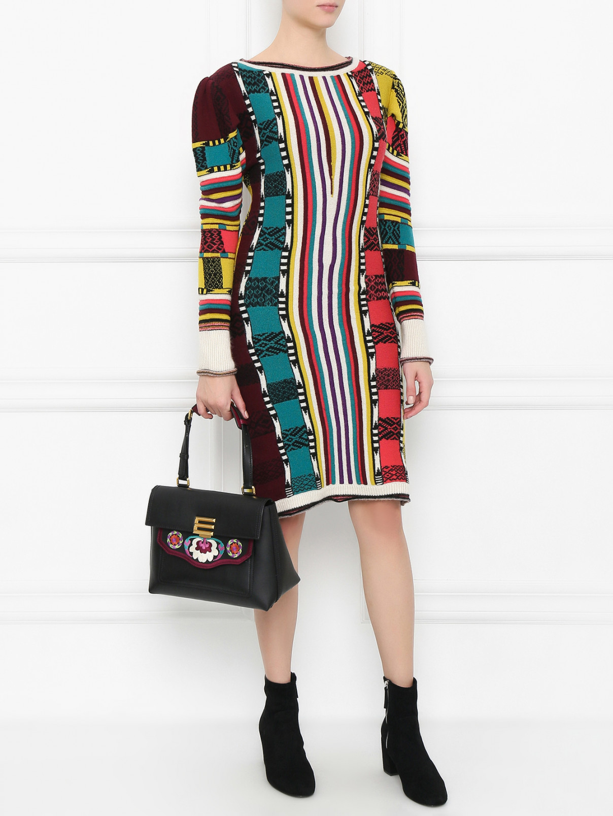 Платье из шерсти с узором Etro  –  Модель Общий вид  – Цвет:  Мультиколор