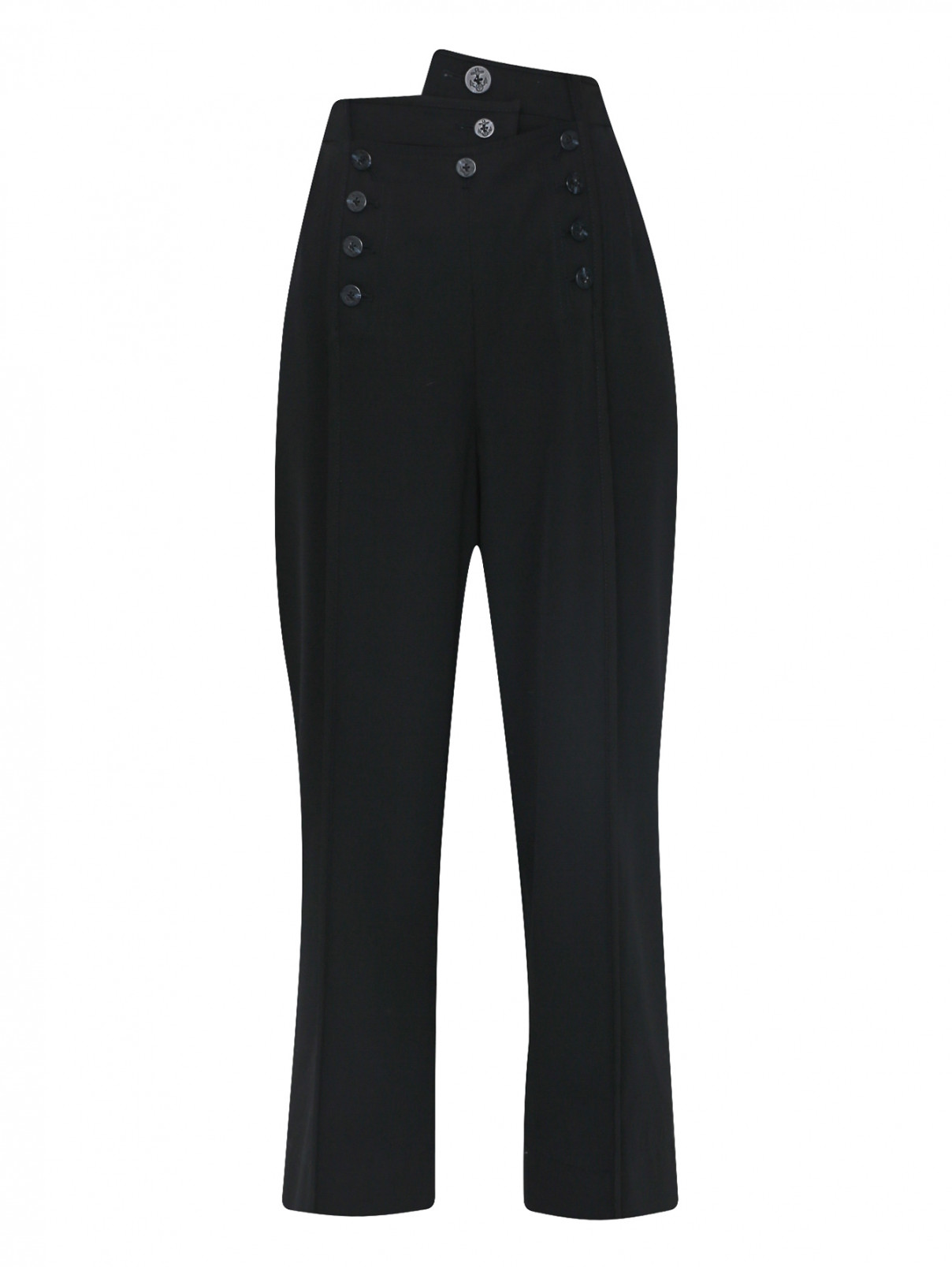 Укороченные брюки из шерсти с декоративными пуговицами 3.1 Phillip Lim  –  Общий вид  – Цвет:  Черный