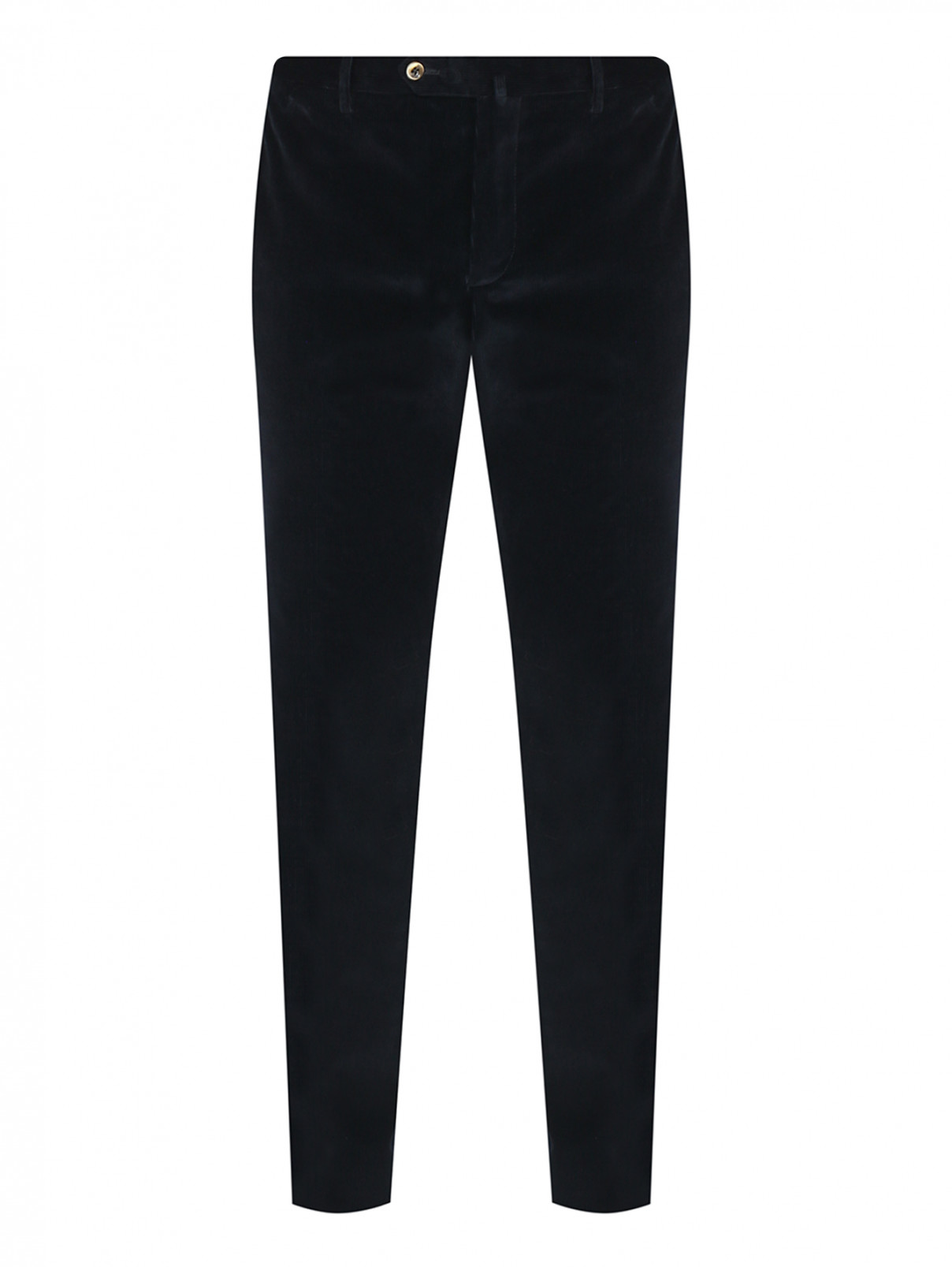 Вельветовые брюки зауженного кроя PT Torino  –  Общий вид  – Цвет:  Синий