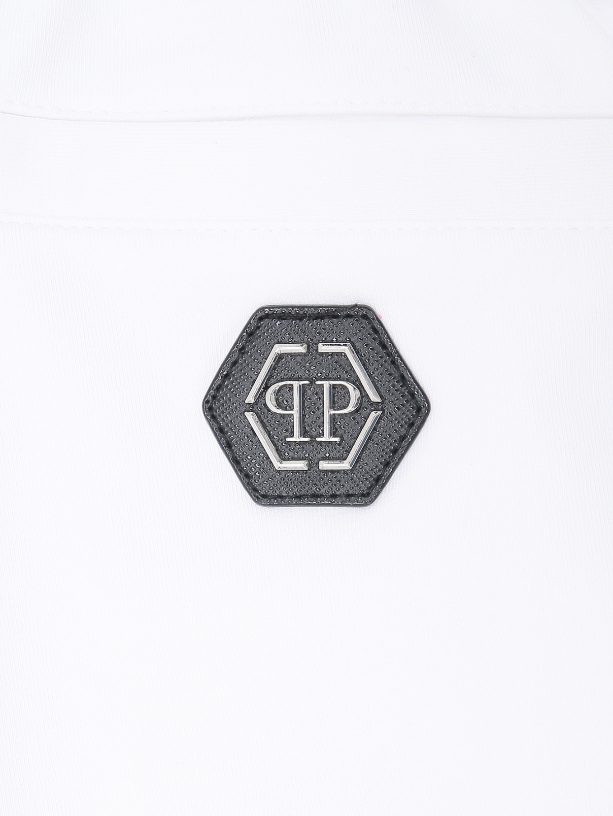 Хлопковые шорты с карманами Philipp Plein  –  Деталь1  – Цвет:  Белый