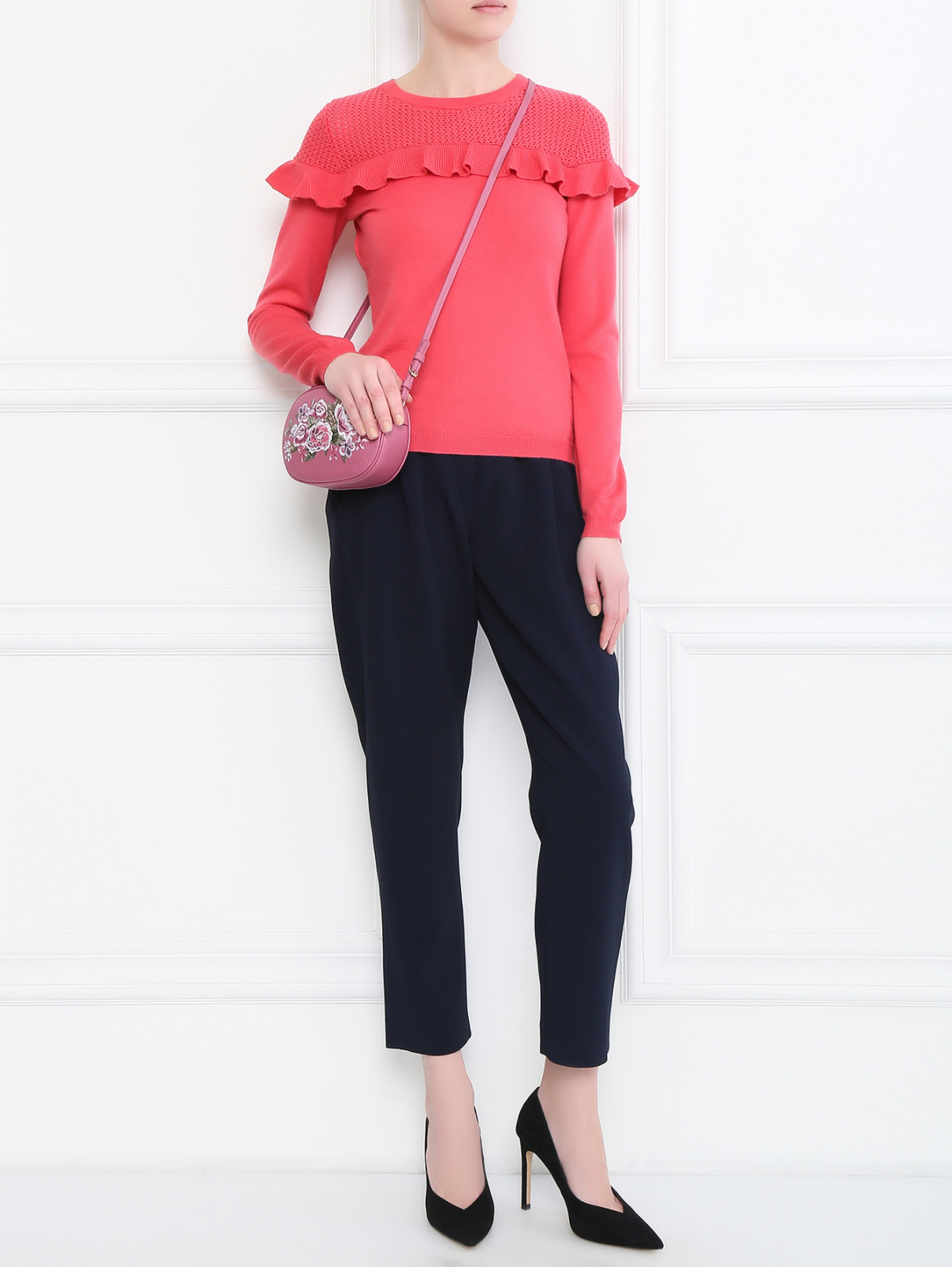 Джемпер из шерсти Moschino Boutique  –  Модель Общий вид  – Цвет:  Розовый