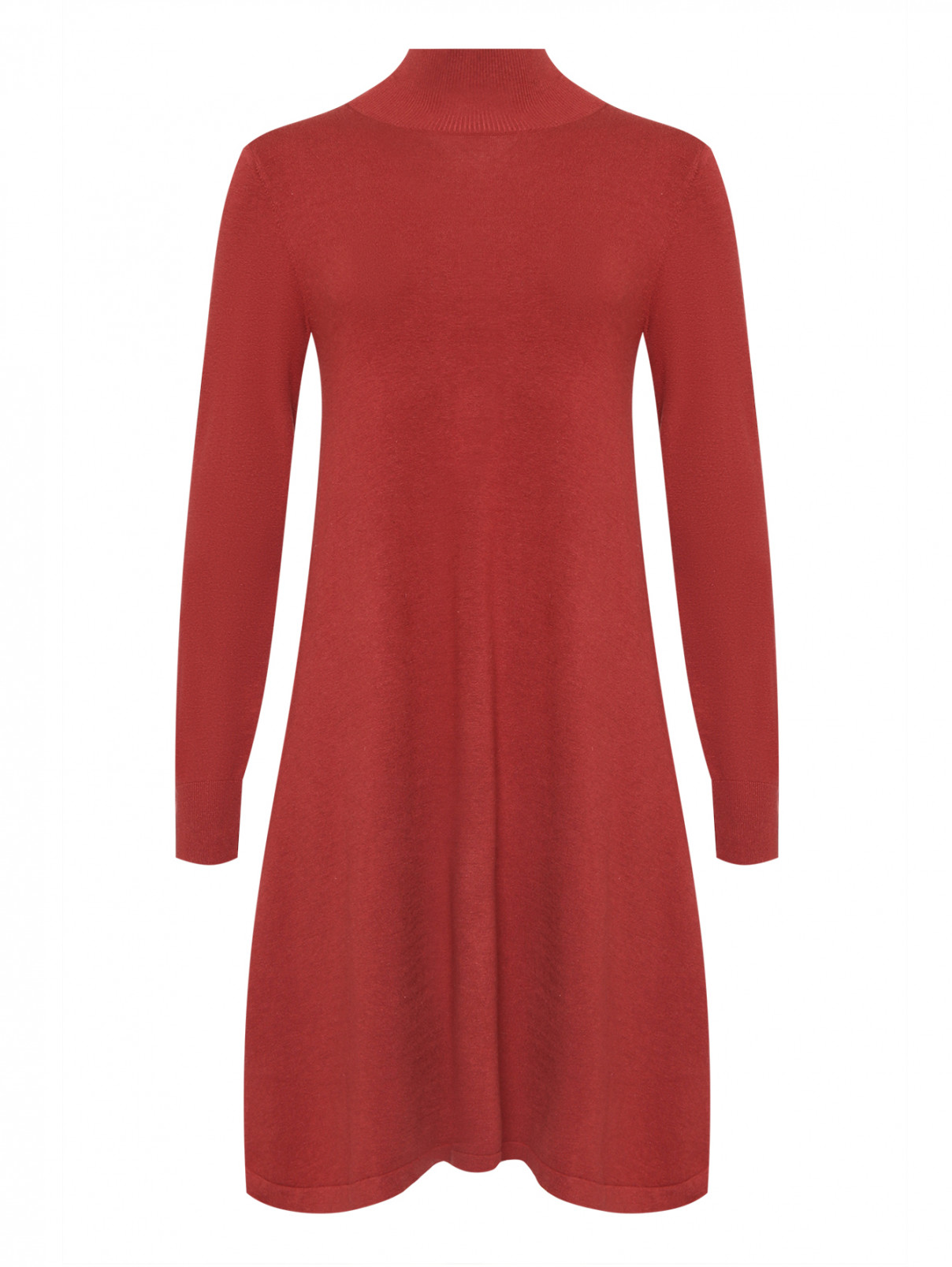 Трикотажное платье из шелка и шерсти Weekend Max Mara  –  Общий вид  – Цвет:  Красный