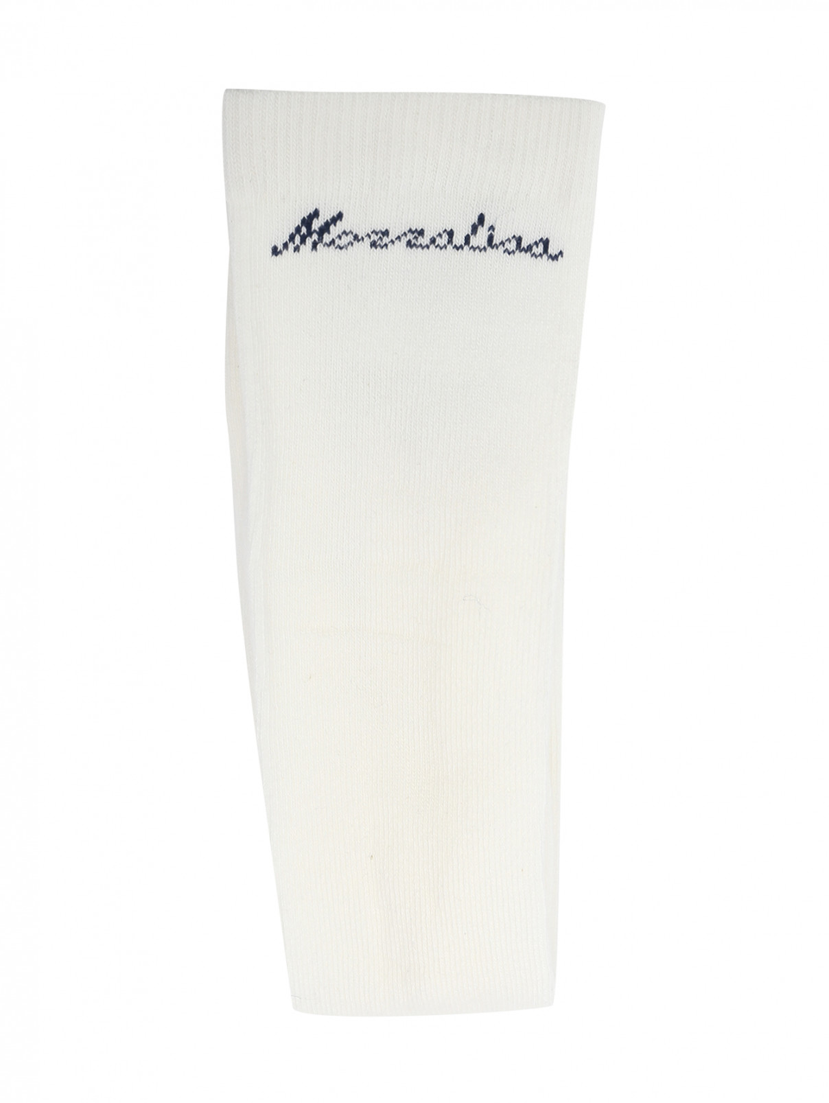 Колготки из хлопка с принтом MONNALISA  –  Обтравка1  – Цвет:  Белый