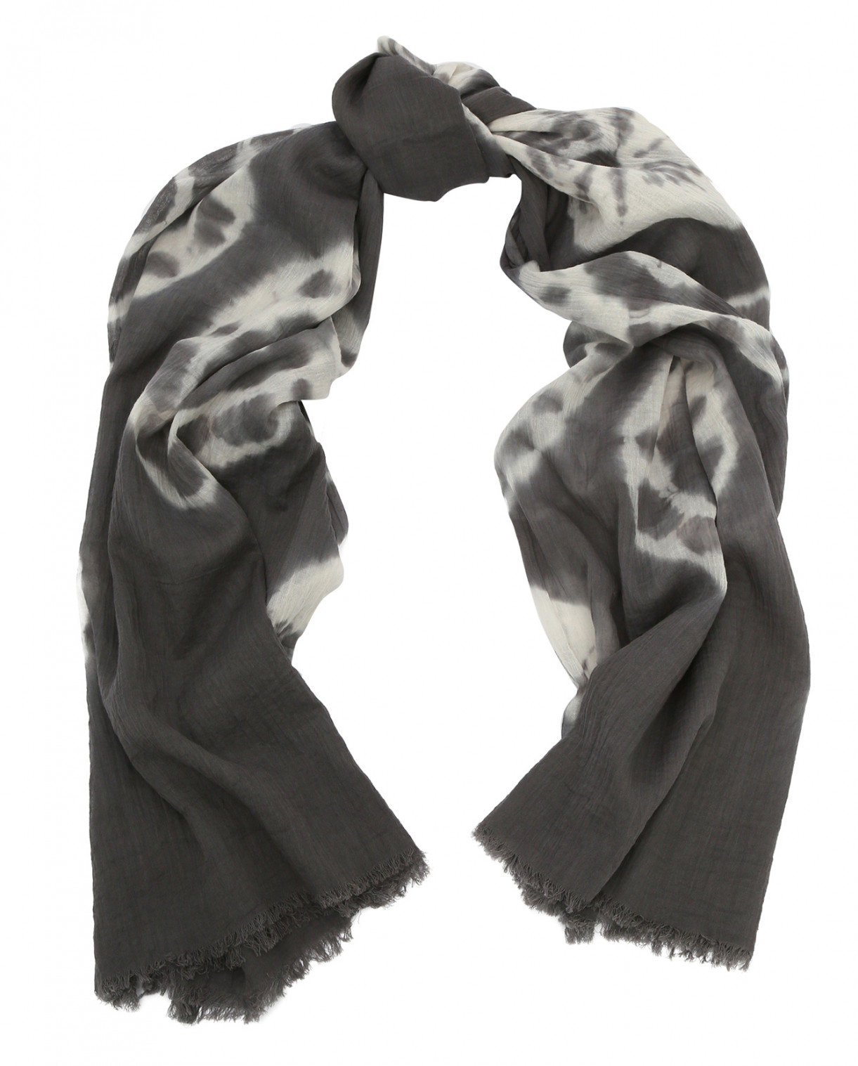 Двухцветный хлопковый шарф Hartford  –  Общий вид  – Цвет:  Серый