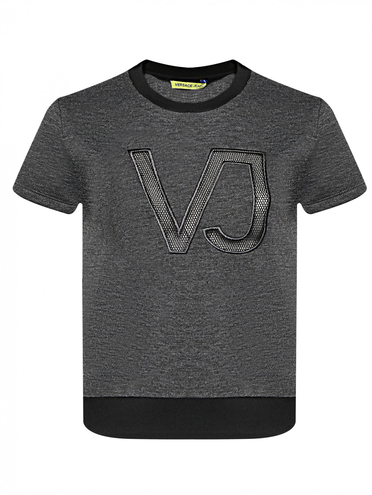 Толстовка с короткими рукавами Versace Jeans  –  Общий вид  – Цвет:  Серый
