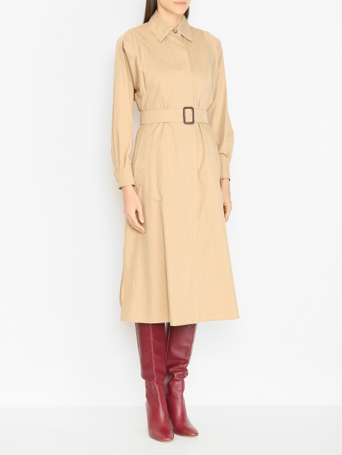 Платье-миди из смешанного хлопка Weekend Max Mara - МодельВерхНиз