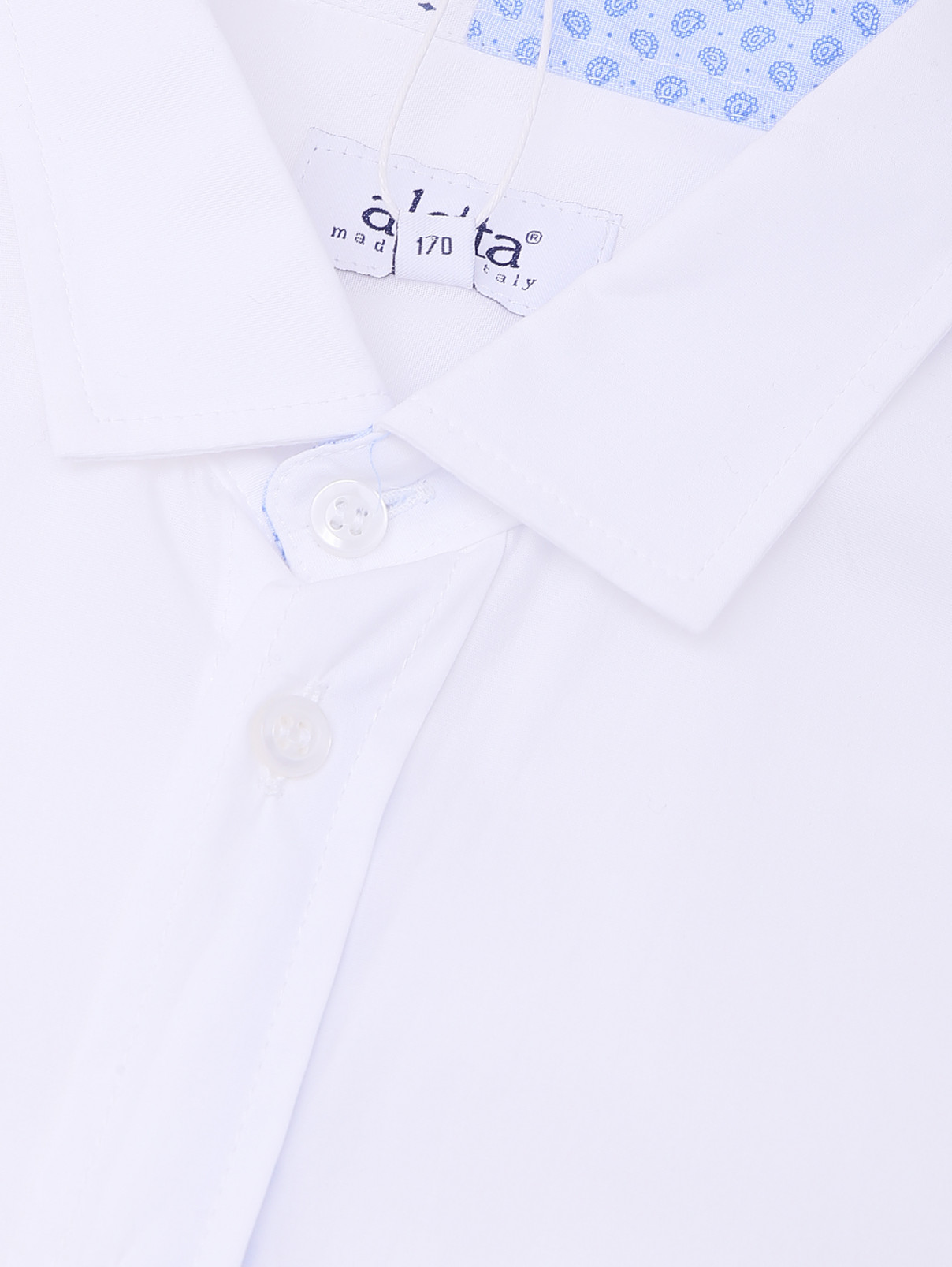 Однотонная рубашка из хлопка Aletta Couture  –  Деталь  – Цвет:  Белый