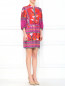 Свободное платье-мини из шелка с узором Diane von Furstenberg  –  Модель Общий вид