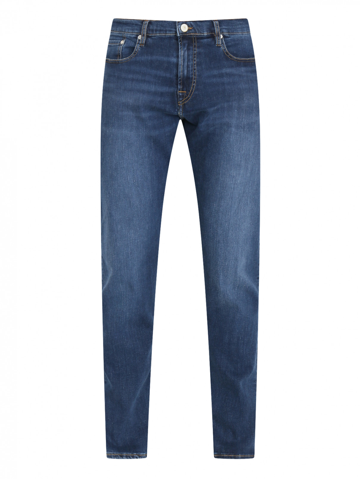 Зауженные джинсы из хлопка Paul Smith  –  Общий вид  – Цвет:  Синий