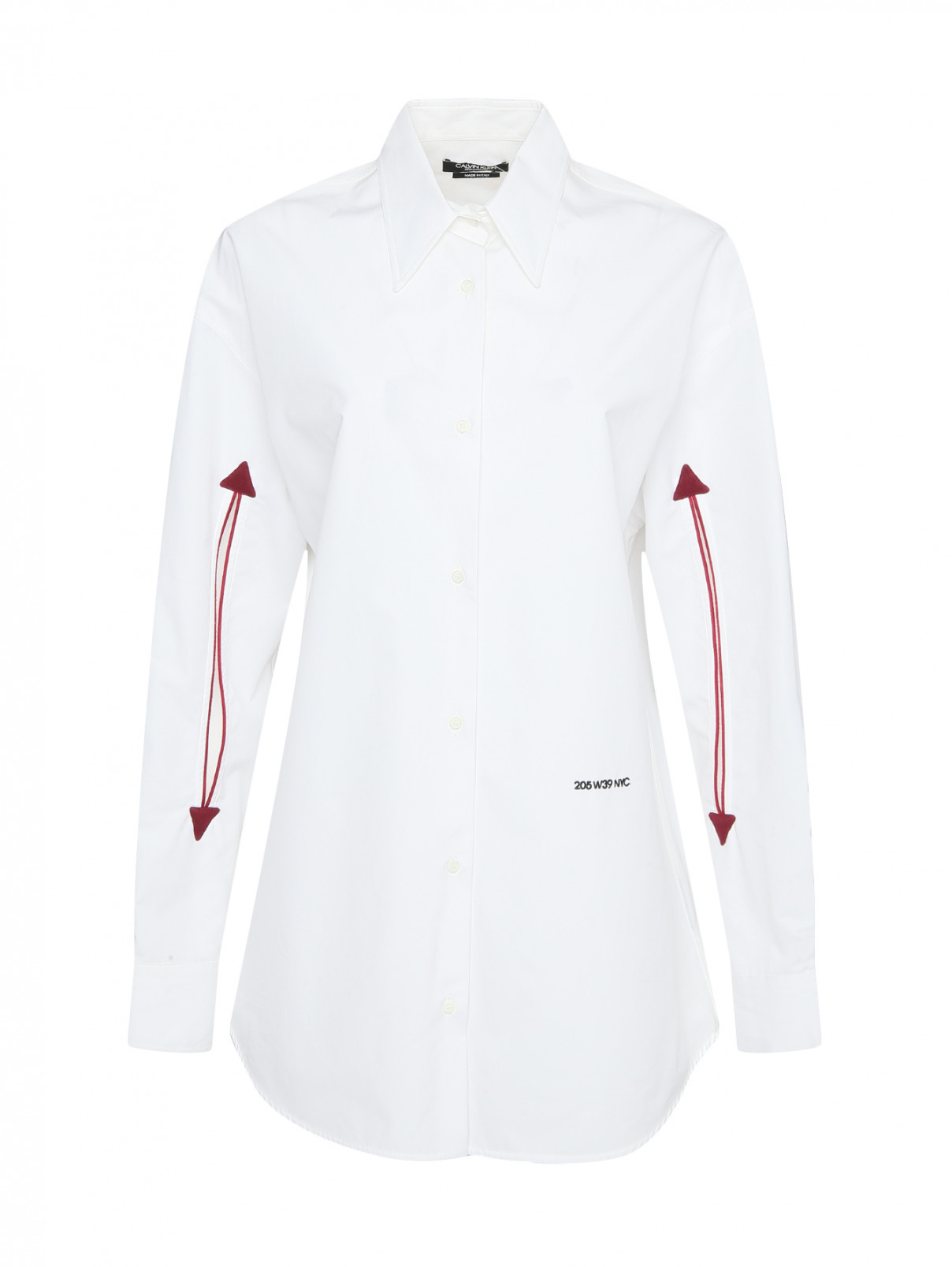 Рубашка из хлопка с прорезями на рукавах Calvin Klein 205W39NYC  –  Общий вид  – Цвет:  Белый