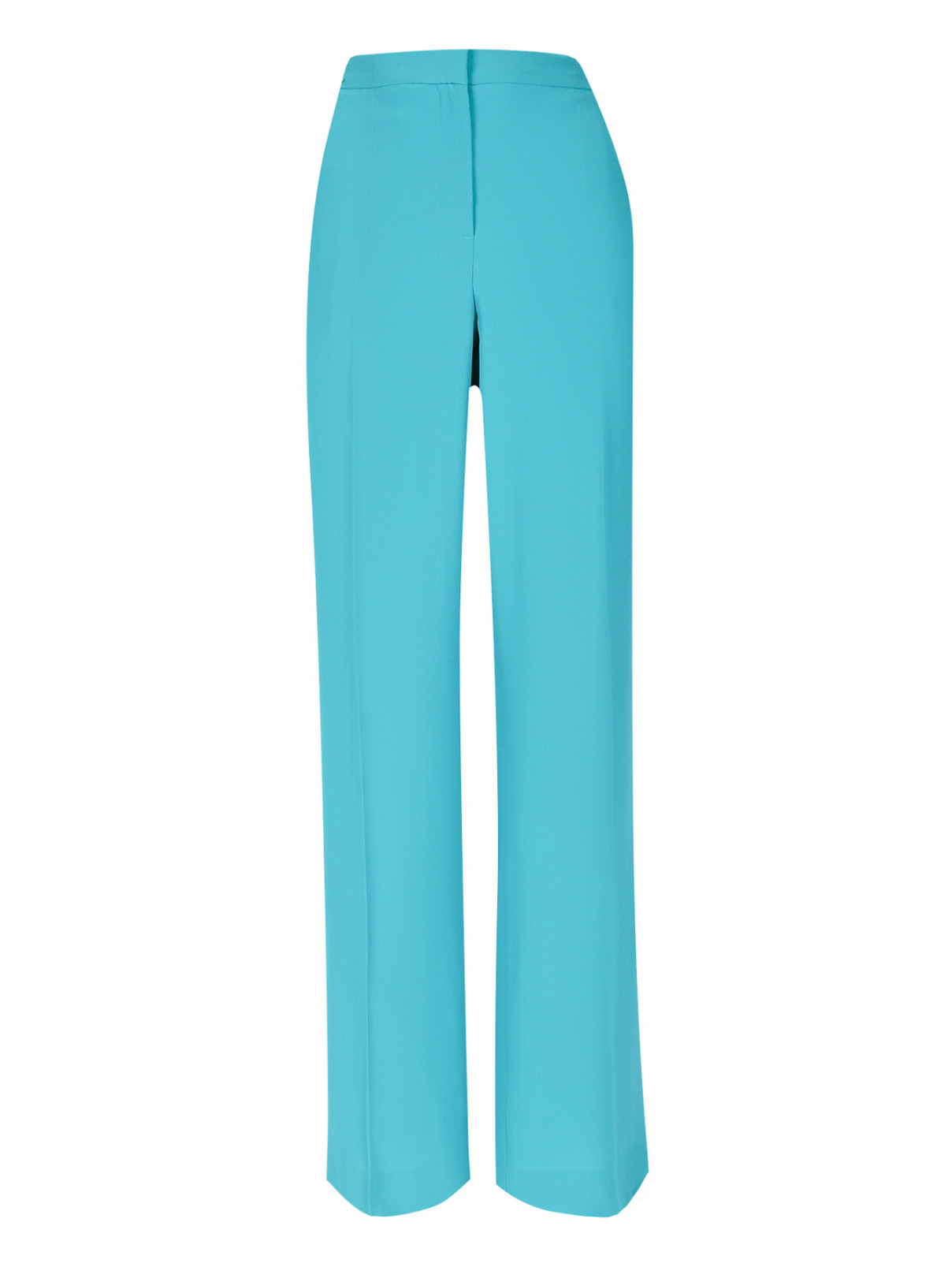 Широкие брюки из шелка с карманами Alberta Ferretti  –  Общий вид  – Цвет:  Синий
