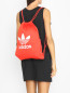 Однотонный рюкзак из текстиля с контрастным принтом Adidas Originals  –  МодельВерхНиз